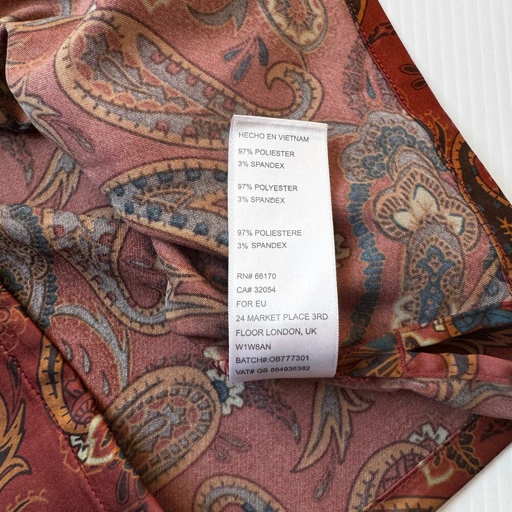 Urban Outfitters Satin Paisley Shirt Men's Small Retro Resort Festival Vacation - Picture 13 of 16
